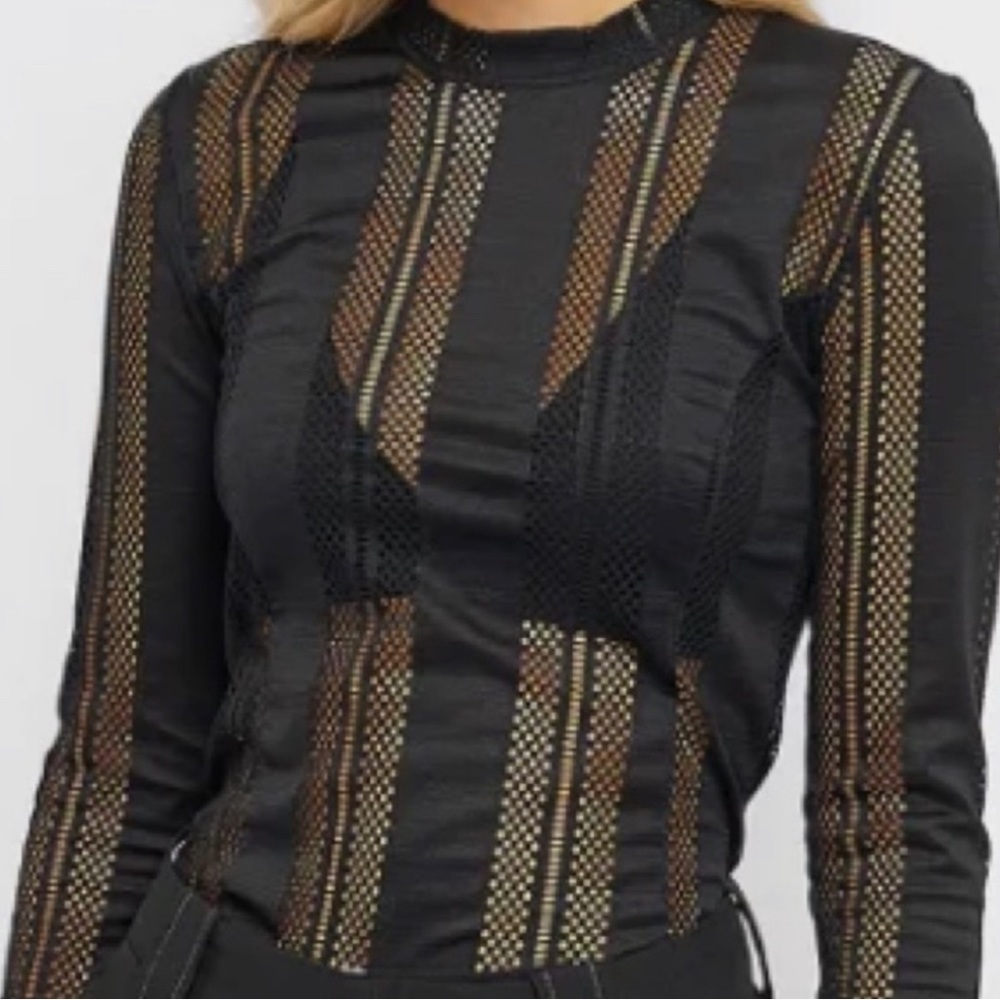 GANNI Mesh Mock Turtleneck